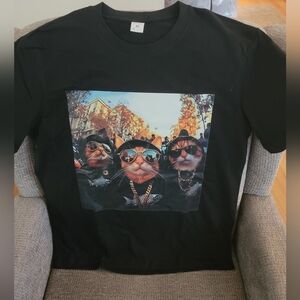 Gangster Cat Shirt Size M NWOT
